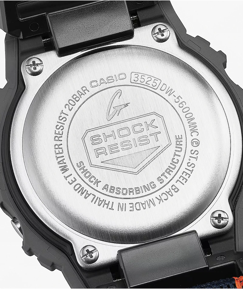 G-Shock DW5600MNC-1 Square Grey, Blue & Orange Digital Watch