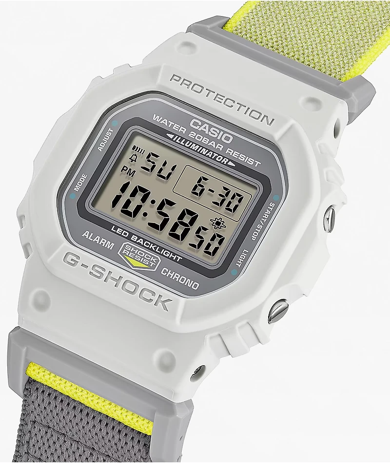 G-Shock DW5600MNC-7A8 Square White, Grey & Yellow Digital Watch
