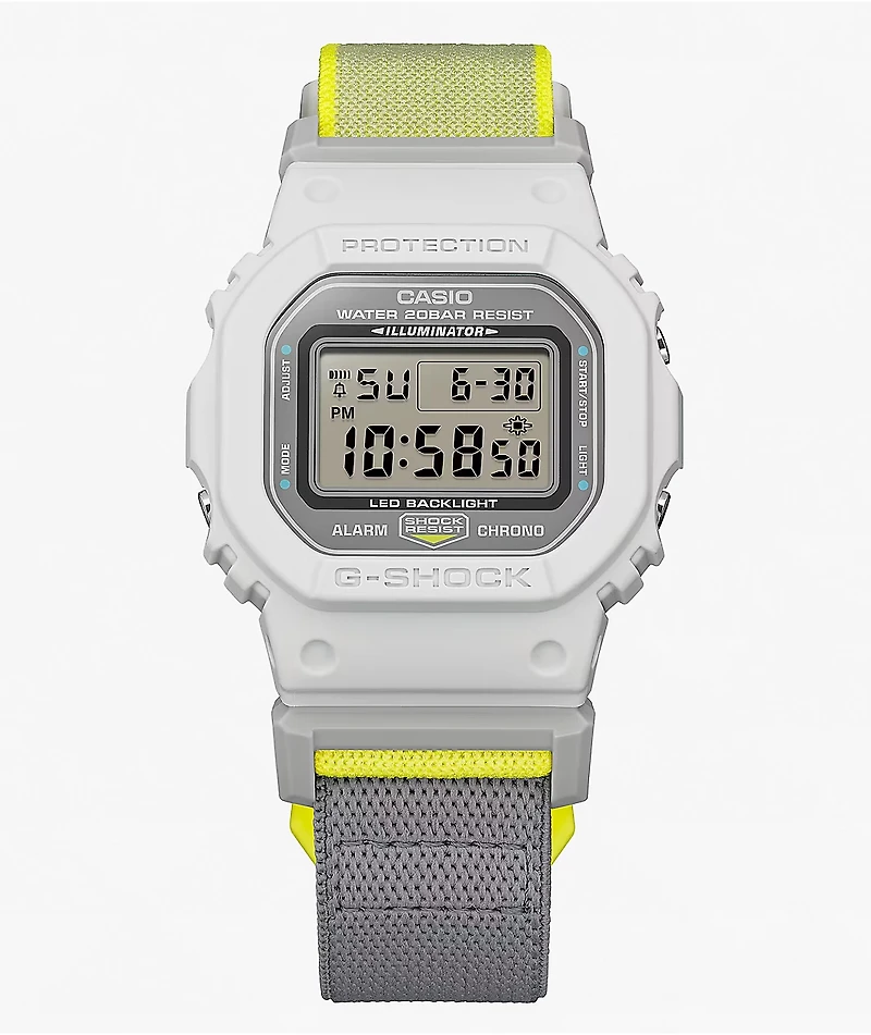 G-Shock DW5600MNC-7A8 Square White, Grey & Yellow Digital Watch