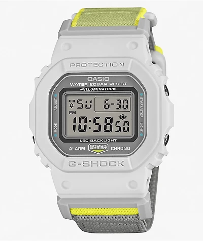 G-Shock DW5600MNC-7A8 Square White, Grey & Yellow Digital Watch