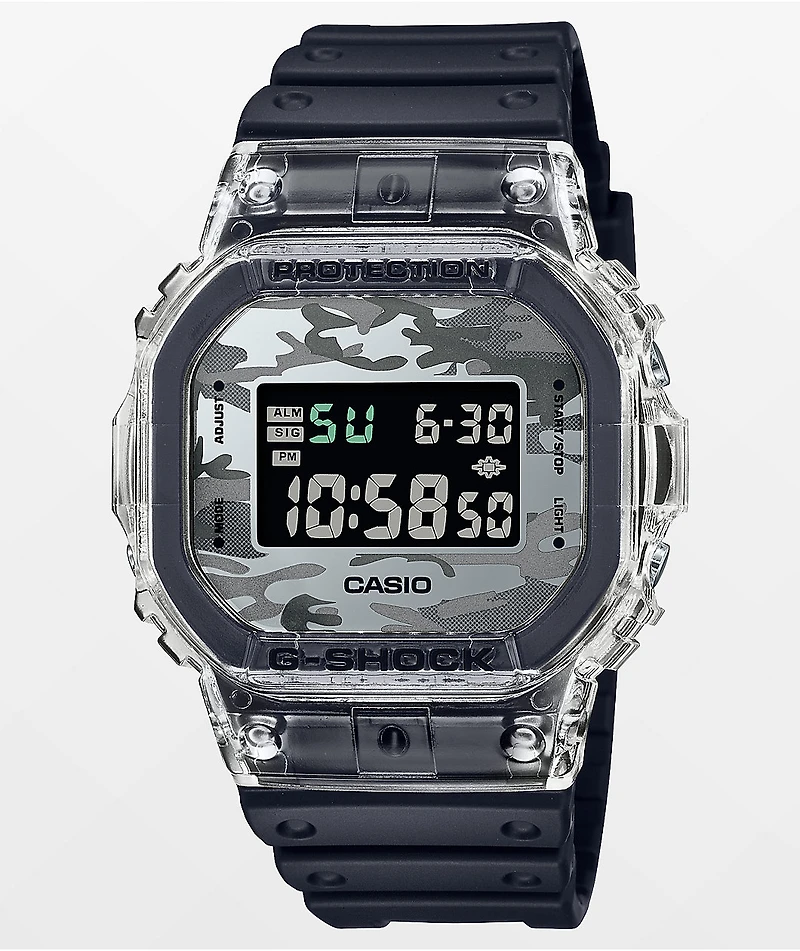 G-Shock DW5600SKC-1 Black, Camo & Transparent Watch