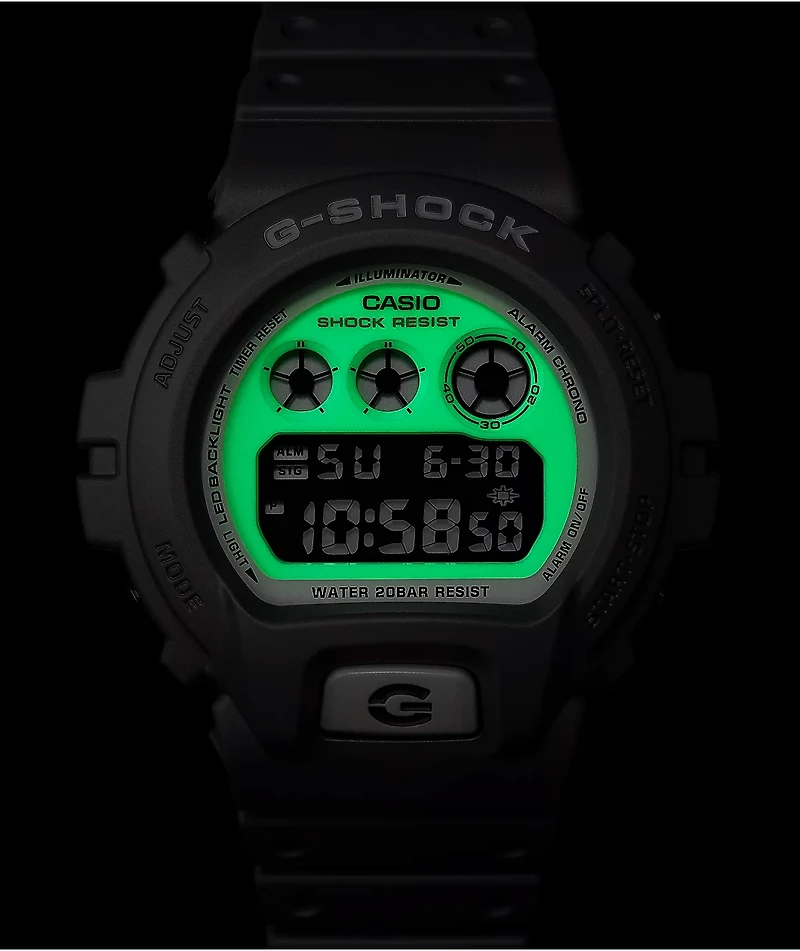 G-Shock DW6900HD-8 Grey & Glow In The Dark Digital Watch