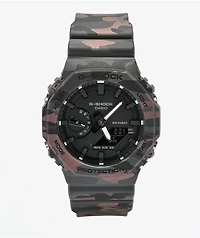 G-Shock GA2100CM-8A Black & Red Camo Analog & Digital Watch