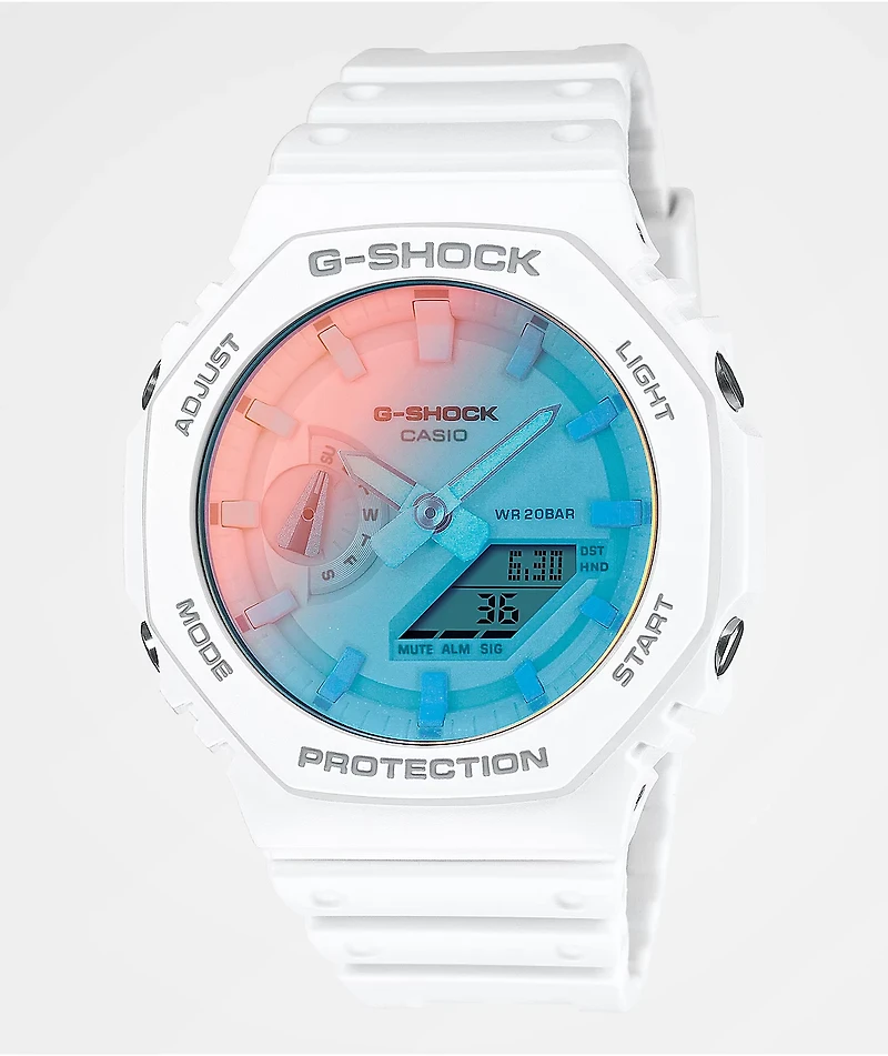 G-Shock GA2100TL-7A White & Turquoise Analog Digital Watch