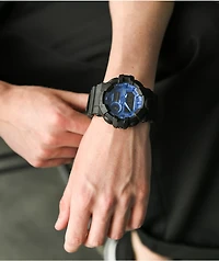 G-Shock GA700BP-1A Black, Blue & Paisley Digital & Analog Watch