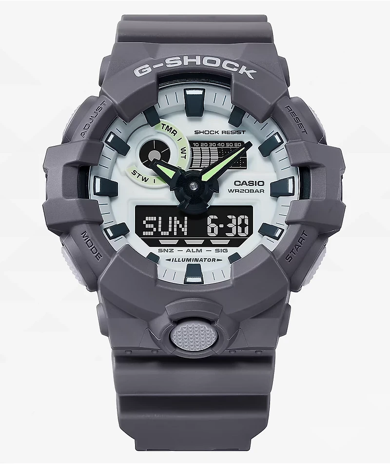 G-Shock GA700HD-8A Grey & Glow In The Dark Analog Watch