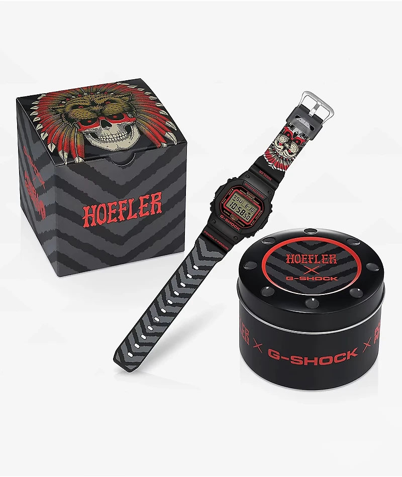 G-Shock x Kelvin Hoefler x Powell Peralta DW5600KH-1 Black & Red Digital Watch