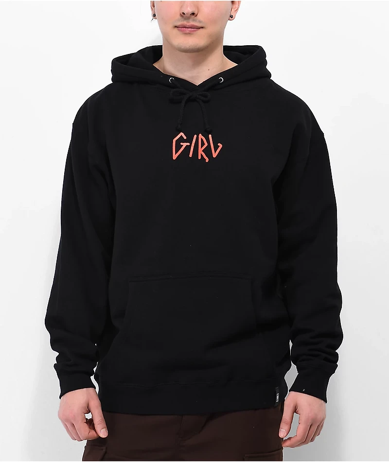 GIRL Vertigirl Back Patch Black Hoodie