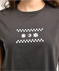 GRLSWIRL I Hate Skateboards Charcoal Crop T-Shirt