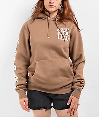 GRLSWIRL Skate Don't Hate Brown Hoodie