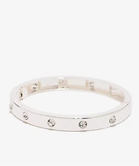 GUESS Rhinestone Silver Hinge Bracelet