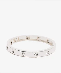GUESS Rhinestone Silver Hinge Bracelet