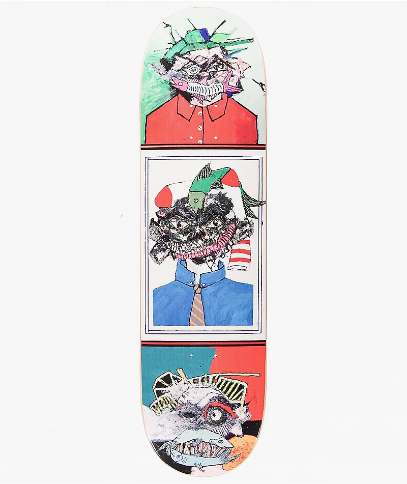 GX1000 Green Faces Three 8.5" Skateboard Deck