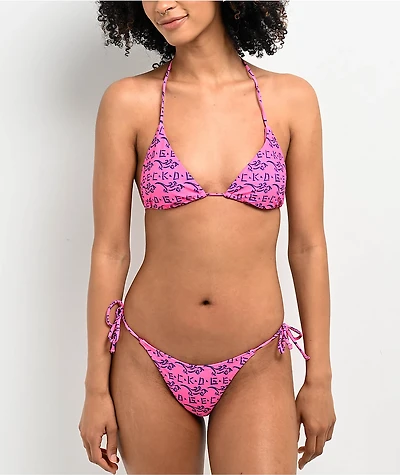 Gecko Hawaii Petro Pink High Leg Bikini Bottom