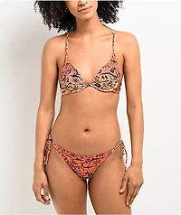 Gecko Hawaii Petro Wall Orange Super Cheeky Bikini Bottom