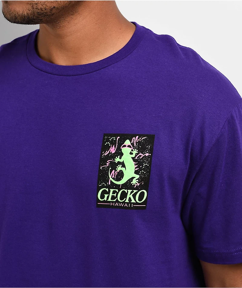 Gecko Space Neon Purple T-Shirt