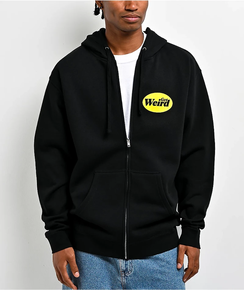 Get Weird Black Zip Hoodie