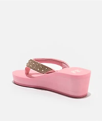 Gigi Ali Rhinestone Pink Platform Sandals