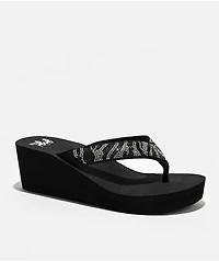 Gigi Silvi Zebra Rhinestone Black Platform Sandals
