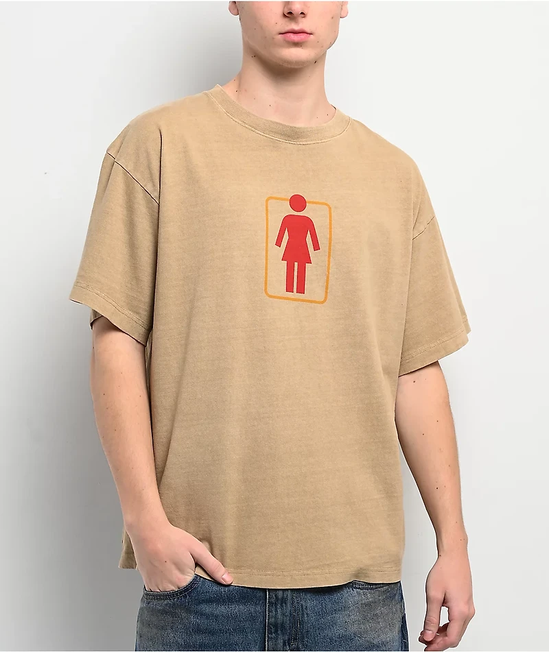 Girl Double OG Logo Brown T-Shirt