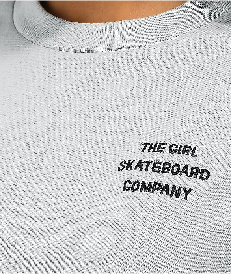 Girl Sans Embroidered Logo Grey T-Shirt