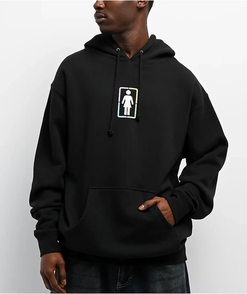 Girl x Hello Kitty and Friends Rainbow Black Hoodie