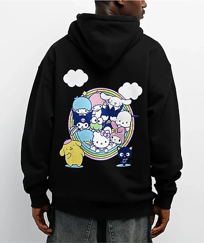 Girl x Hello Kitty and Friends Rainbow Black Hoodie