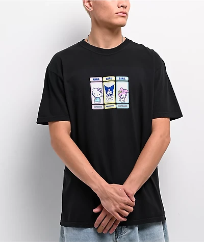 Girl x Hello Kitty and Friends Triple OG Black T-Shirt