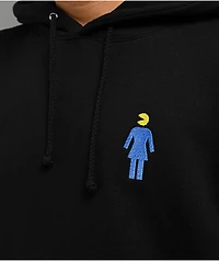 Girl x PAC-MAN Ghost Sleeve Embroidered Black Hoodie