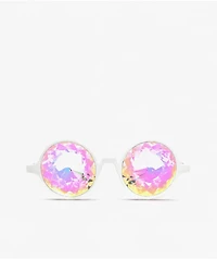 GloFX Kaleidoscope Rainbow White Glasses