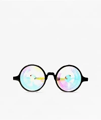 GloFX Kaleidoscope Rainbow Wormhole Black Glasses