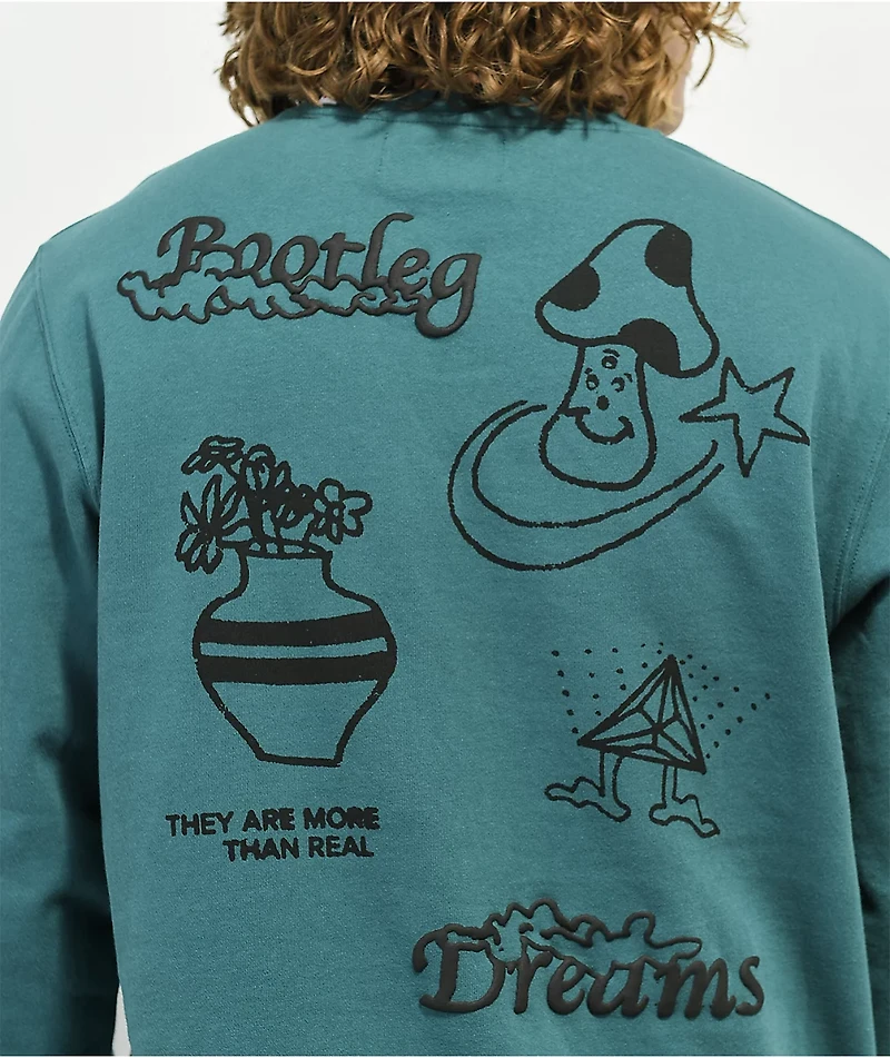 Globe Bootleg Dreams Teal Crewneck Sweatshirt