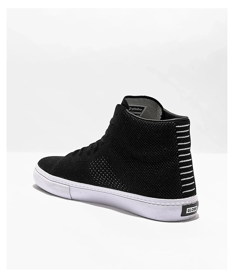 Globe LA Knit Black & White High Top Skate Shoes