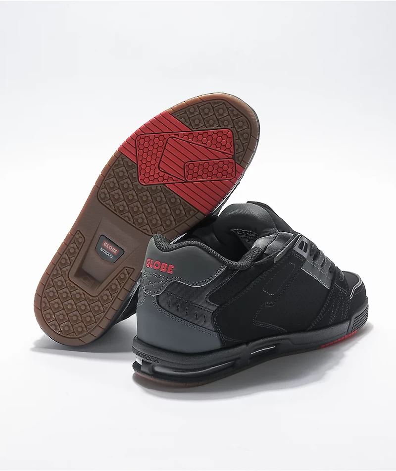 Globe Sabre Black, Charcoal, & Red Skate Shoes