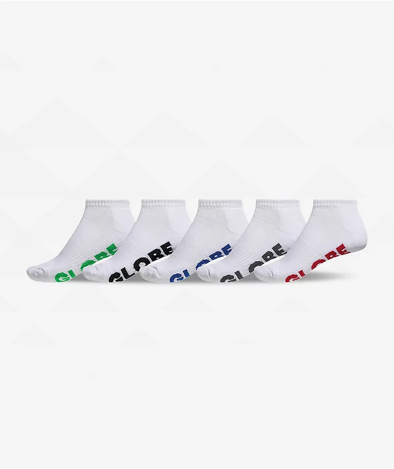 Globe Stealth 5 Pack White Ankle Socks