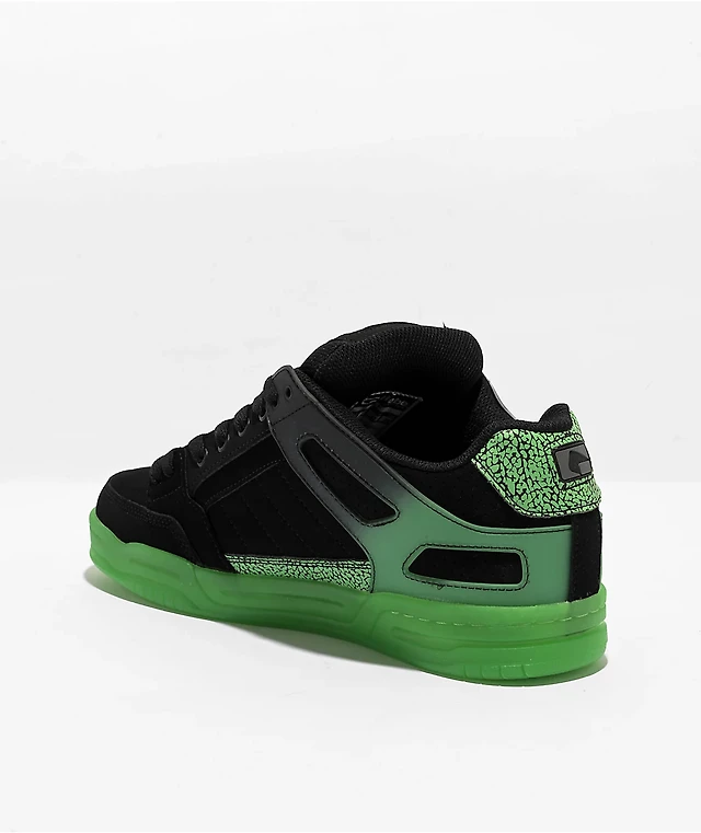 Globe Tilt Black Stipple Green Skate Shoes at Hamilton Place in