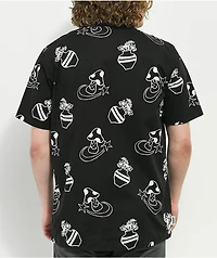 Globe Underground Holiday Black Short Sleeve Button Up Shirt