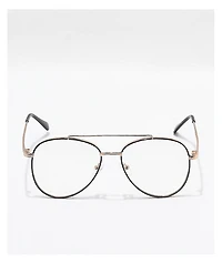 Gold & Clear Pilot Glasses
