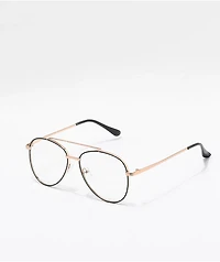 Gold & Clear Pilot Glasses
