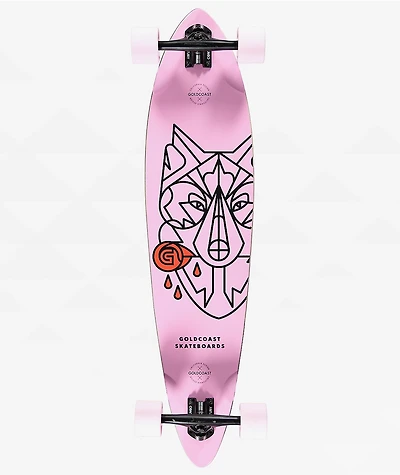 GoldCoast Pink Wolf 38" Pintail Longboard Complete