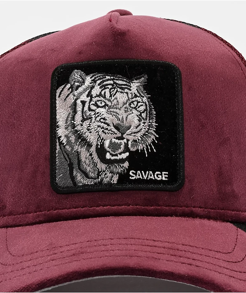 Goorin Bros. Tiger Burgundy Velour Trucker Hat