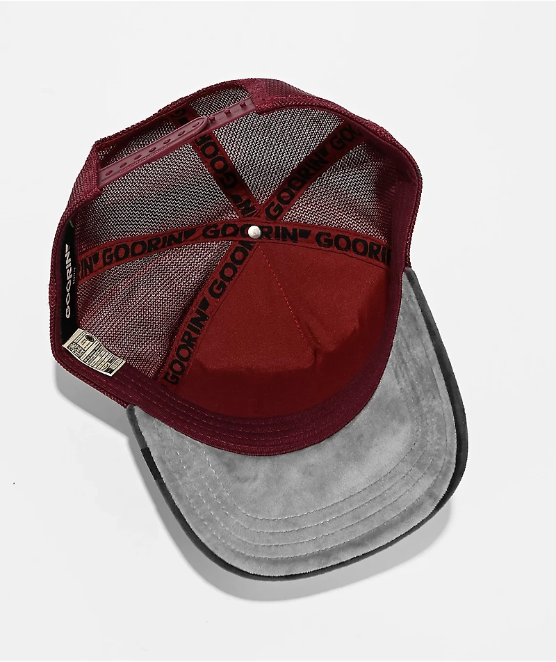 Goorin Bros. Tiger Burgundy Velour Trucker Hat
