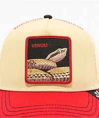 Goorin Venom Snake Fab Farm Beige & Red Trucker Hat