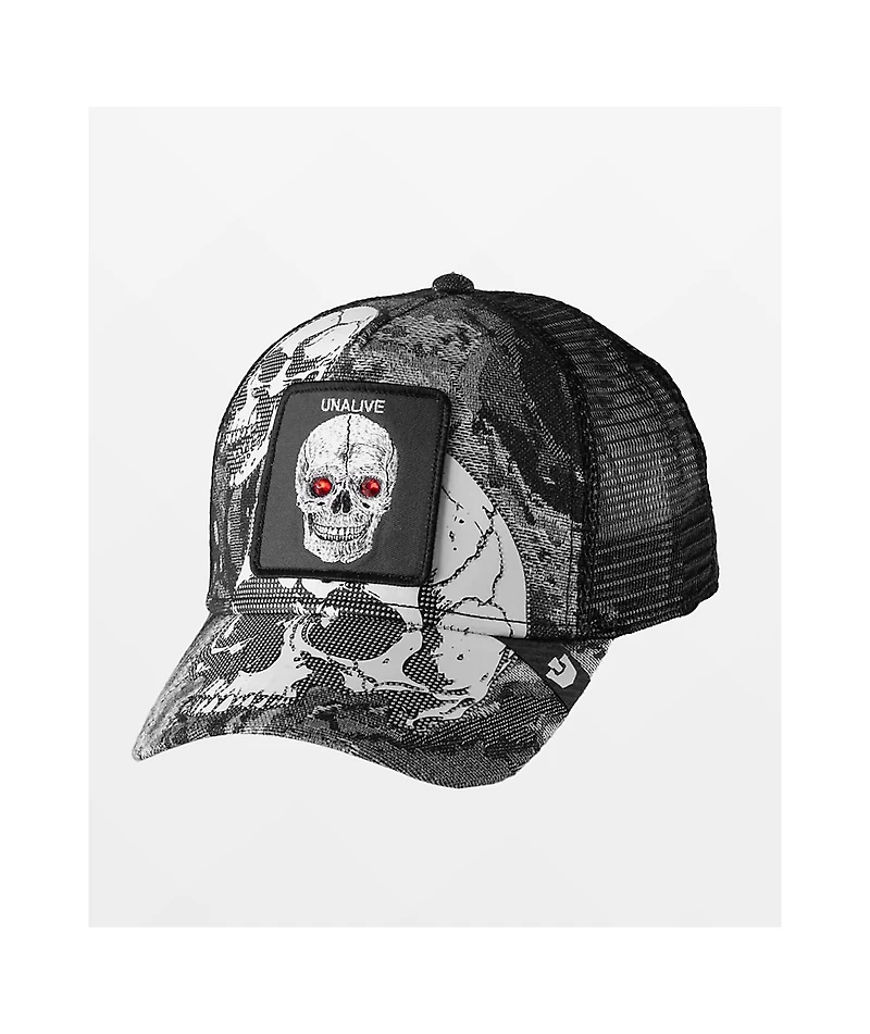 Goorin. Bros Bone Head Unalive Black Trucker Hat