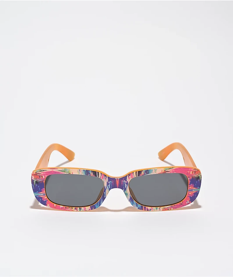 Graffiti Print Rectangle Sunglasses