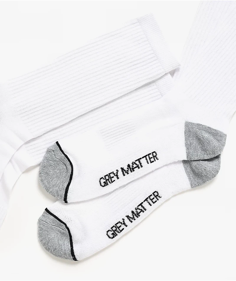 Grey Matter Concepts 10 Pack White Crew Socks