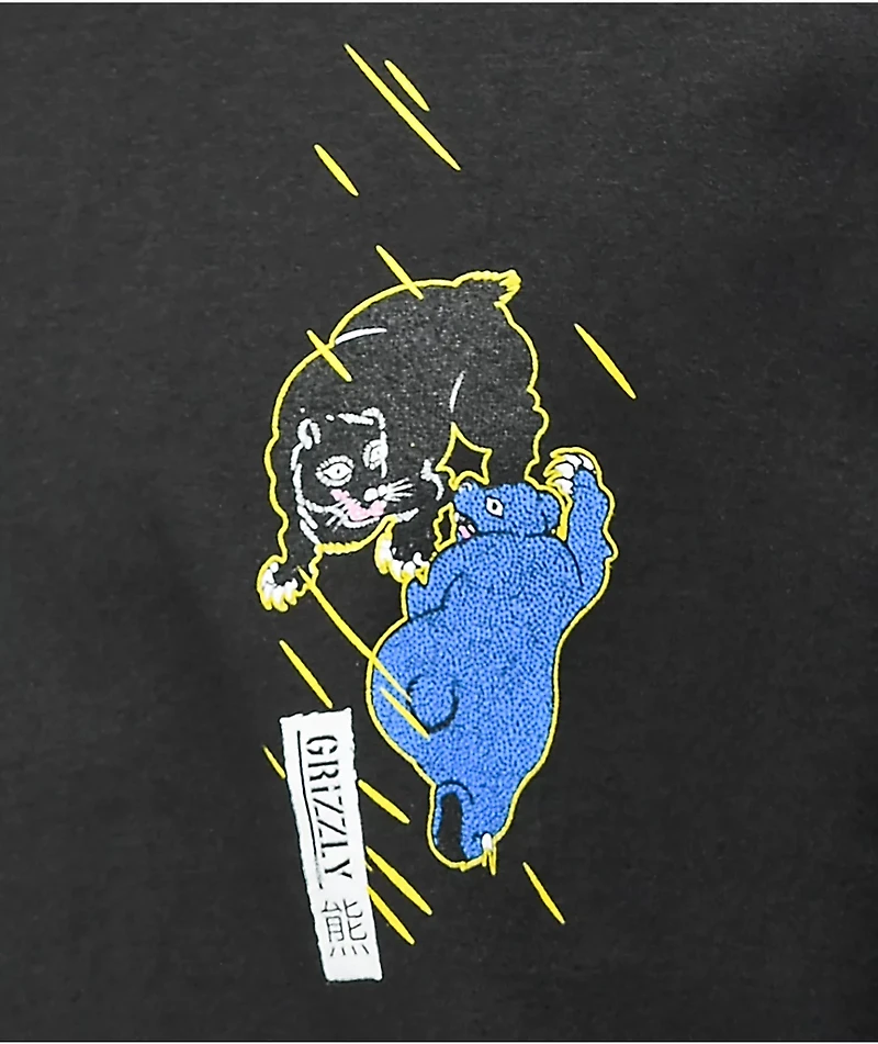Grizzly Bear Fight Black T-Shirt