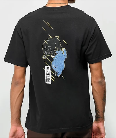 Grizzly Bear Fight Black T-Shirt