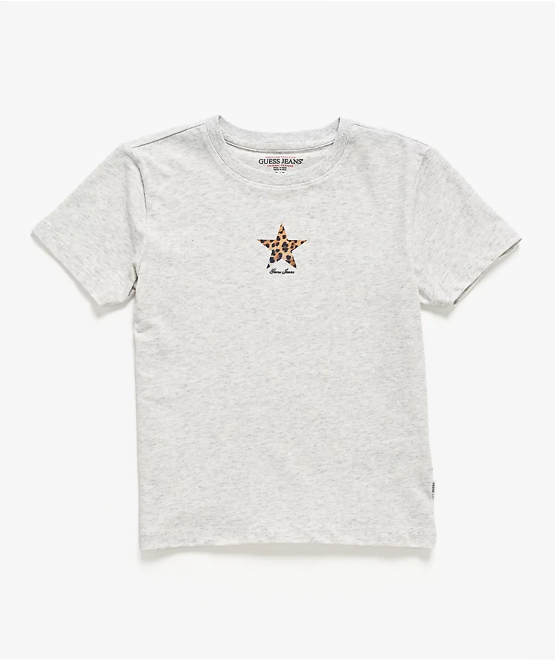 Guess Jeans Cheetah Star Grey Crop T-Shirt