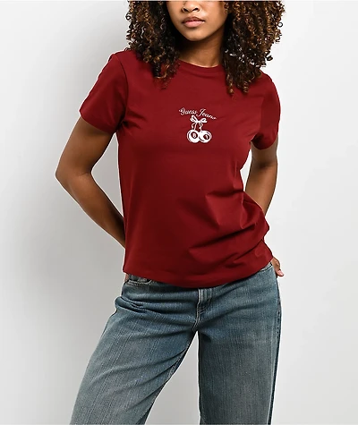 Guess Jeans Cherry Red Regular Fit T-Shirt